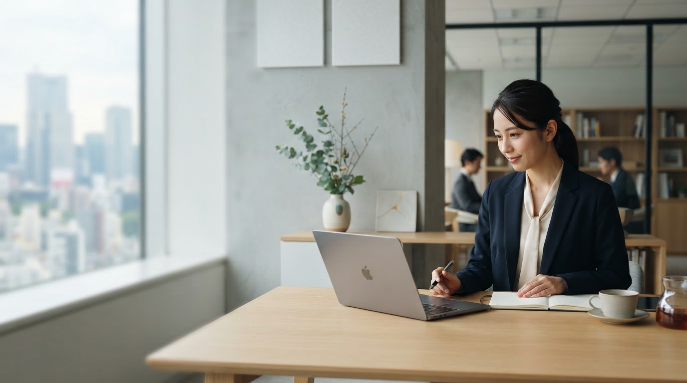 翔益館のプラットフォームのAI分析ダッシュボードイメージ、シンプルな成長曲線とエメラルド色のデータポイント